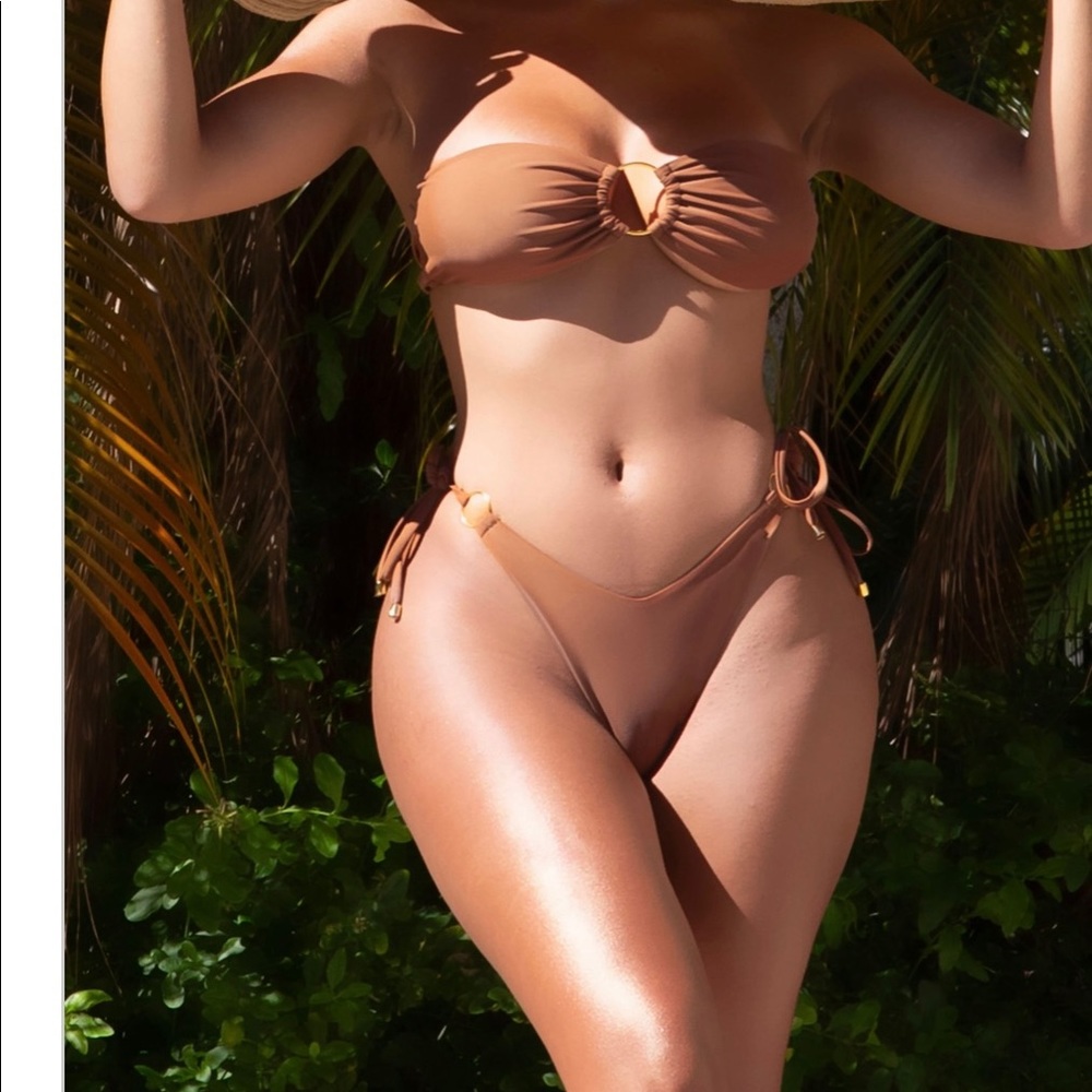 Matte Swim Strapless Mocha Bikini